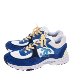 Chanel Multicolor Fabric, Suede and Leather CC Low Top Sneakers Size 42