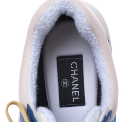 Chanel Multicolor Fabric, Suede and Leather CC Low Top Sneakers Size 42