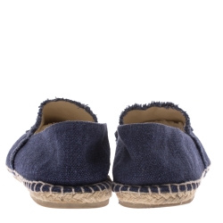 Chanel Blue/Black Denim CC Espadrille Flats Size 44