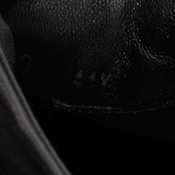 Pre Owned Chanel Black Leather Cap Toe High Top Sneakers Size 41.5