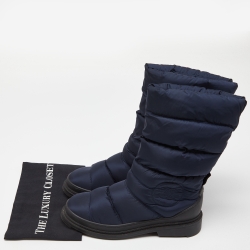 Chanel Blue Nylon Snow Boots Size 39.5