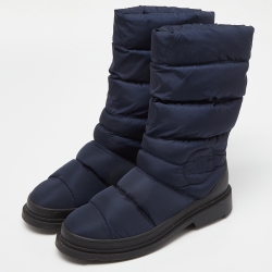 Chanel Blue Nylon Snow Boots Size 39.5