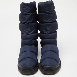 Chanel Blue Nylon Snow Boots Size 39.5