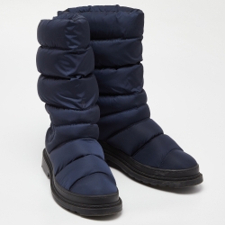 Chanel Blue Nylon Snow Boots Size 39.5