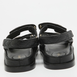 Chanel Black Quilted Leather Dad Sandals Size 42