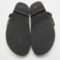 Chanel Black Quilted Leather Dad Sandals Size 42