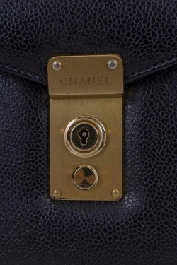 Chanel Black Caviar Leather Briefcase