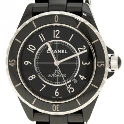 Chanel Black Ceramic J12 Men's Wristwatch 41 mm