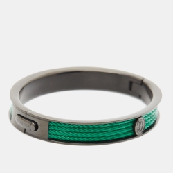 Pre Owned Charriol Forever Stainless Steel Gunmetal Tone Bracelet L