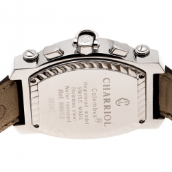 Pre Owned Charriol Brown Stainless Steel Colvmbvs 060T2 Men's Wristwatch 35 mm
