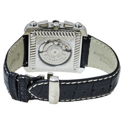 Charriol Black Stainless Steel Leather Actor XL Automatic Men's Wristwatch 42 MM