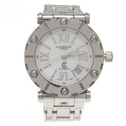 Pre Owned Charriol White Stainless Steel Rotonde Men's Wristwatch 42MM