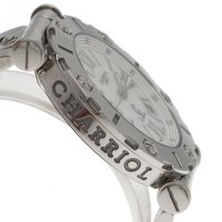 Pre Owned Charriol White Stainless Steel Rotonde Men's Wristwatch 42MM