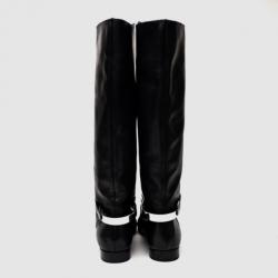 Pre Owned Chloe Black Leather Knee Length Flat Boots Size 41