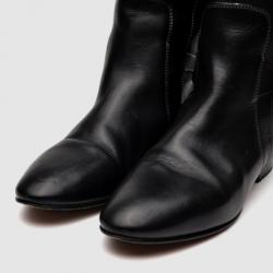 Pre Owned Chloe Black Leather Knee Length Flat Boots Size 41