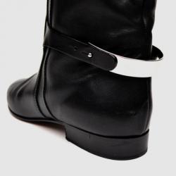 Pre Owned Chloe Black Leather Knee Length Flat Boots Size 41