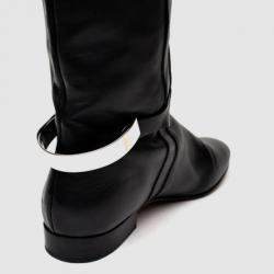 Pre Owned Chloe Black Leather Knee Length Flat Boots Size 41
