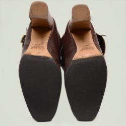 مملوكة مسبقًا Chloe Brown Leather Knee Length Boots Size 38.5