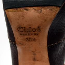 مملوكة مسبقًا Chloe Brown Leather Knee Length Boots Size 38.5