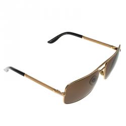 Chopard Brown/Gold SCH745 Rectangular Polarized Sunglasses