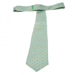 Chopard Beige and Blue Fruit Print Silk Tie