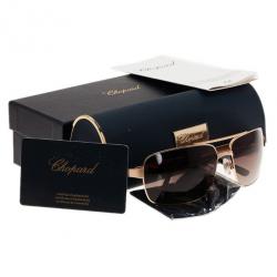 Chopard Gold SCH933 Polarized Rectangle Aviators