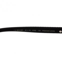 Chopard Silver and Black SCH907 Polarized Aviators
