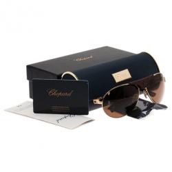 Chopard Gold and Brown SCH931 Polarized Aviators