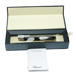 Chopard Il Classico Black Leather Palladium Finish Rollerball Pen