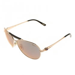 Chopard Gold/Black Purple Mirror SCH870S Aviator Sunglasses