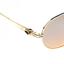 Chopard Gold/Black Purple Mirror SCH870S Aviator Sunglasses