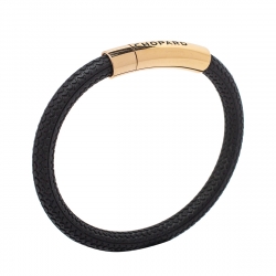 Pre Owned Chopard Mille Miglia Black Rubber Rose Gold Plated Bracelet