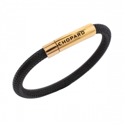 Pre Owned Chopard Mille Miglia Black Rubber Rose Gold Plated Bracelet