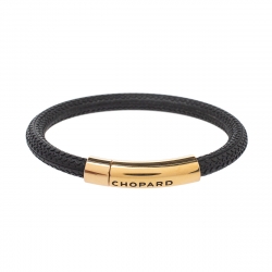 Pre Owned Chopard Mille Miglia Black Rubber Rose Gold Plated Bracelet