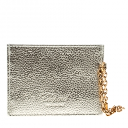 Chopard Gold Leather Happy Card Holder with Chain