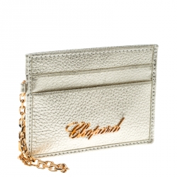 Chopard Gold Leather Happy Card Holder with Chain
