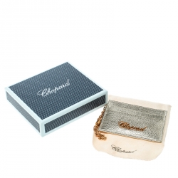 Chopard Gold Leather Happy Card Holder with Chain