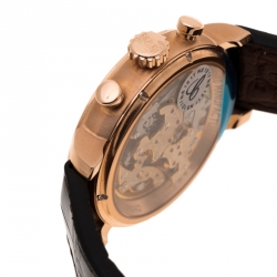 L.U. Chopard Silver White 18K Rose Gold 1963 Chronograph 16164-5001 Limited Edition 06/50 Men's Wristwatch 42 mm