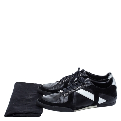 Pre Owned Dior Homme Black/White Leather and Suede Lace Low Top Sneakers Size 43.5