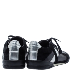 Pre Owned Dior Homme Black/White Leather and Suede Lace Low Top Sneakers Size 43.5