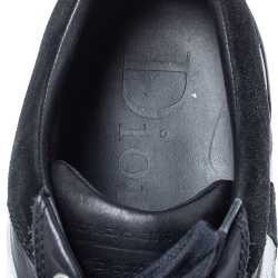 Pre Owned Dior Homme Black/White Leather and Suede Lace Low Top Sneakers Size 43.5
