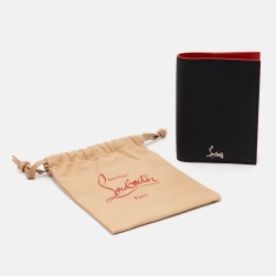 Pre Owned Christian Louboutin Black Leather Logo Passport Holder