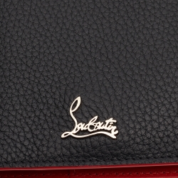 Pre Owned Christian Louboutin Black Leather Logo Passport Holder