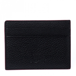 Christian Louboutin Black Leather Kios Card Holder