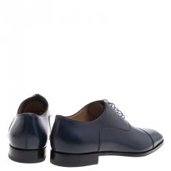 Pre Owned حذاء أوكسفورد كريستيان لوبوتان غريغو جلد أزرق رباط أمامي مقاس 43