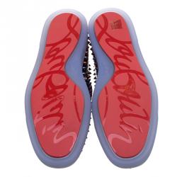 Christian Louboutin Ombrè Glitter Patent Leather Spike Pik Boat Slip On Sneakers Size 43.5