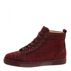 Christian Louboutin Burgundy Velvet Louis High Top Sneakers Size 40 at  1stDibs  burgundy louboutin sneakers, burgundy christian louboutin sneakers,  burgundy red bottoms