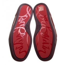 Pre Owned Christian Louboutin Burgundy Croc Effect Suede Louis High Top Sneakers Size 40.5