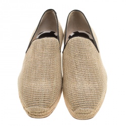 Pre Owned حذاء إسبادريل كريستيان لوبو تان ريلاكس جلد مغزول متعدد الألوان مقاس 42