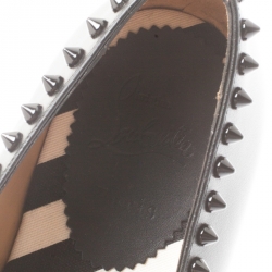 مملوكة مسبقًا حذاء إسبادريلز كريستيان لوبوتان حواف سبايك ماليدز جلد أسود مقاس 40